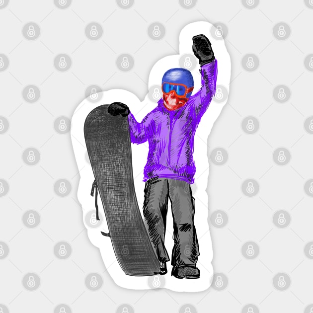 Snowboarder Sticker by sibosssr